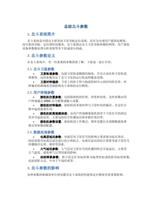 总结北斗参数