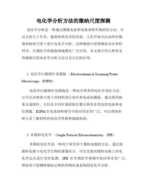 电化学分析方法的微纳尺度探测