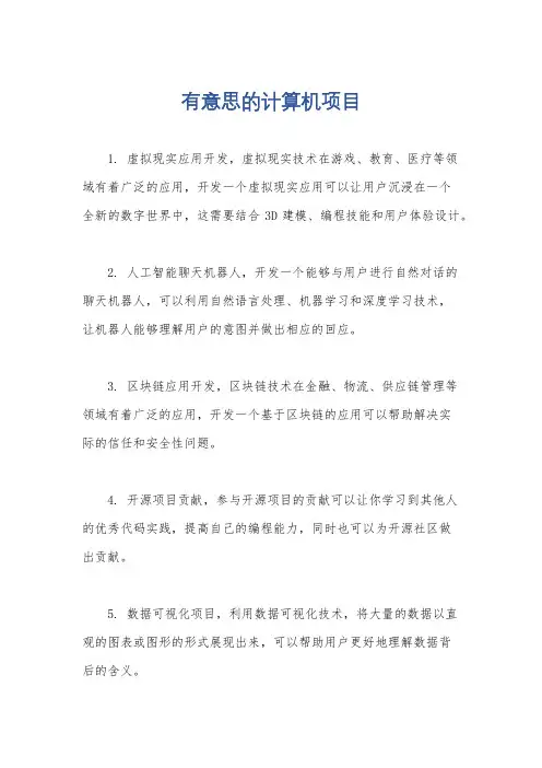 有意思的计算机项目