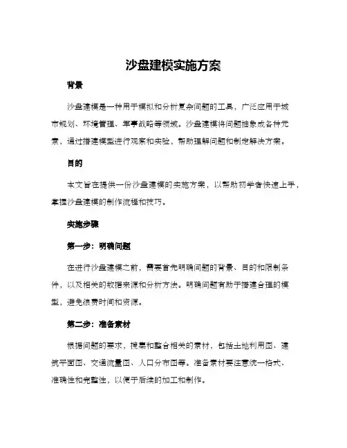 沙盘建模实施方案