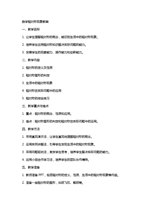数学轴对称现象教案