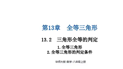 第13章全等三角形-13.2.2全等三角形+课件+++2024—-2025学年华师大版数学八年级上册