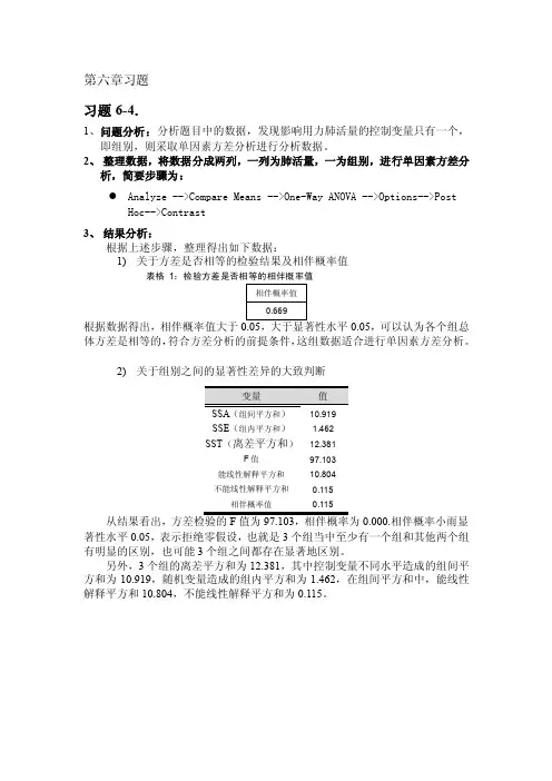 工作文档SPSS第六章作业
