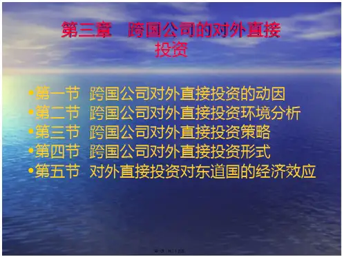 跨国公司的对外直接投资培训教材