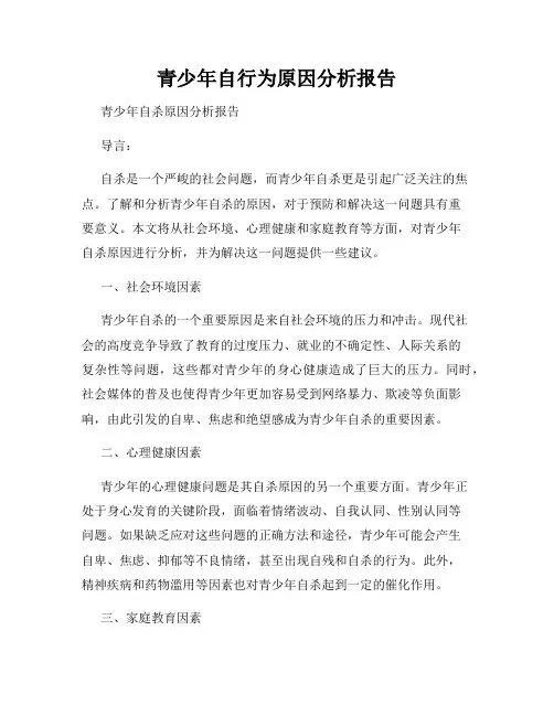 青少年自行为原因分析报告