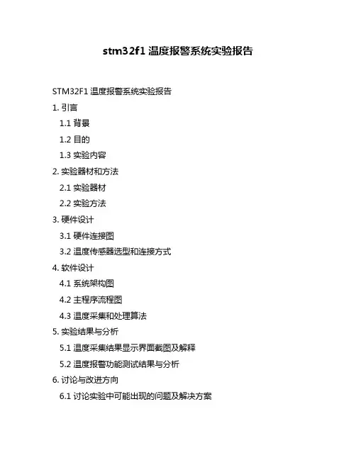 stm32f1温度报警系统实验报告