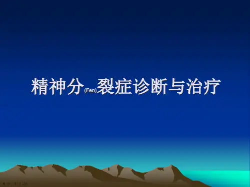 精神分裂症的诊断及治疗个案分析ppt