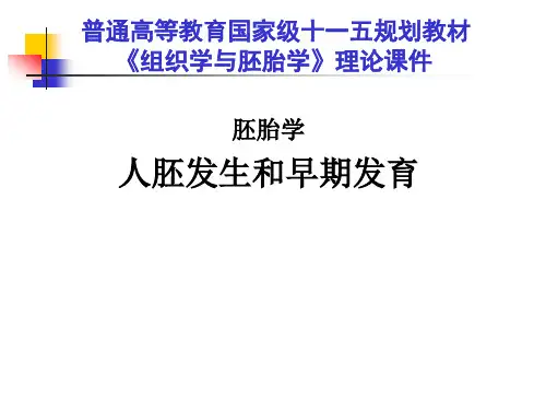 第22章人胚发生和早期发育《人体解剖学》《正常人体结构》《组织学与胚胎学》课件