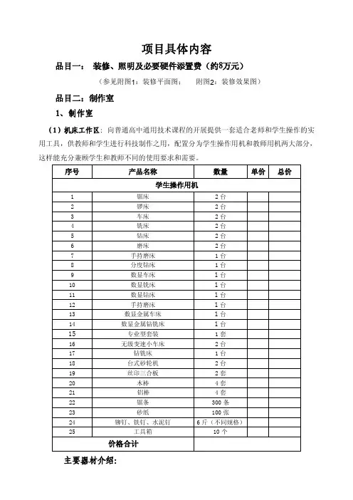 实验室标书（部分）