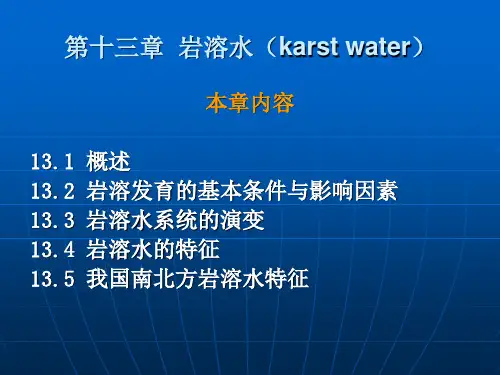 第十三章岩溶水