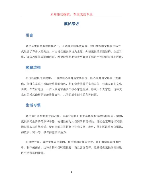 藏民家访文档