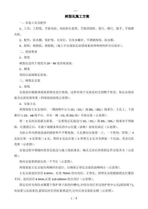 树脂瓦的施工方案设计和对策
