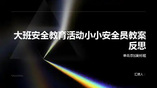 大班安全教育活动小小安全员教案反思