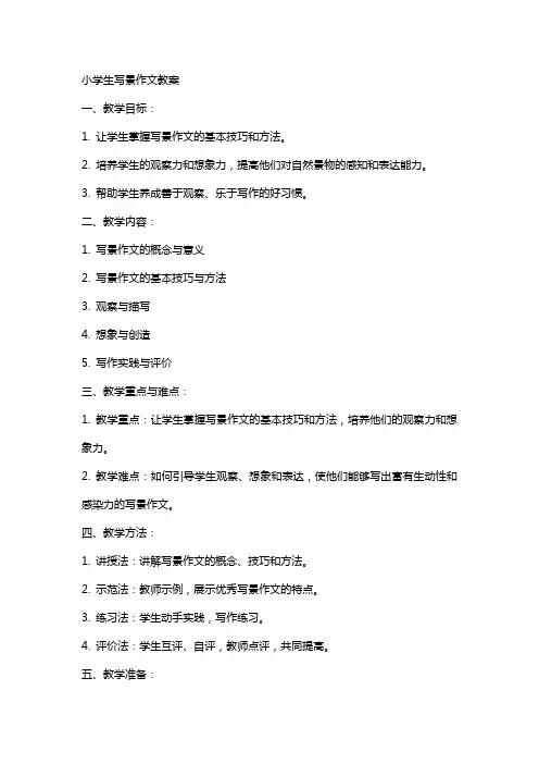 小学生写景作文教案