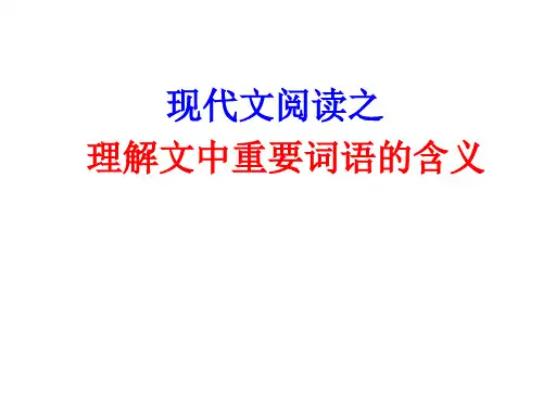 现代文阅读之理解重点词语的含义