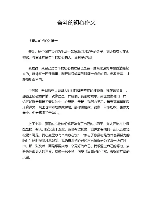 奋斗的初心作文