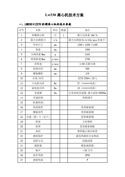Lw530离心机技术方案