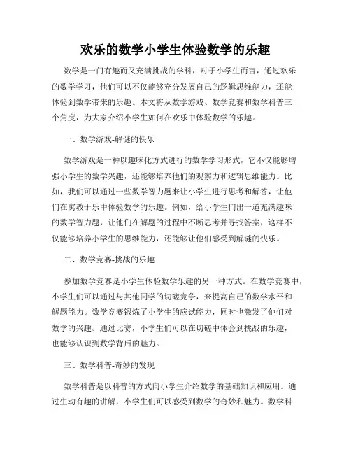 欢乐的数学小学生体验数学的乐趣