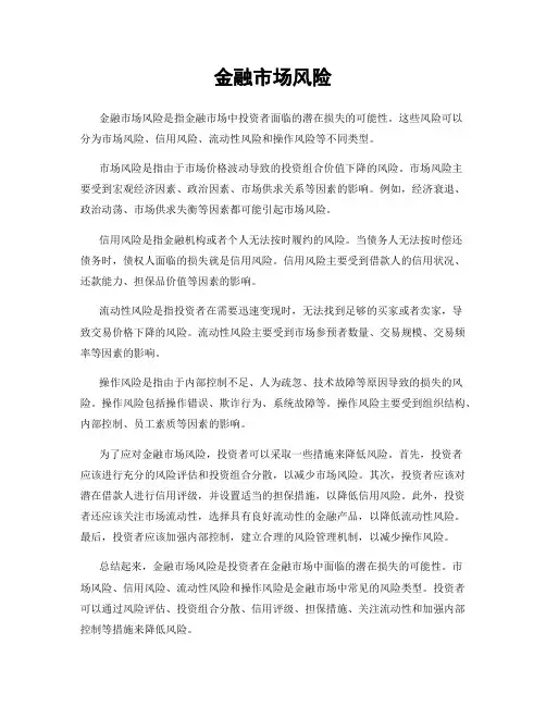 金融市场风险