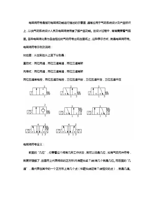 电磁阀符号及含义【详解】