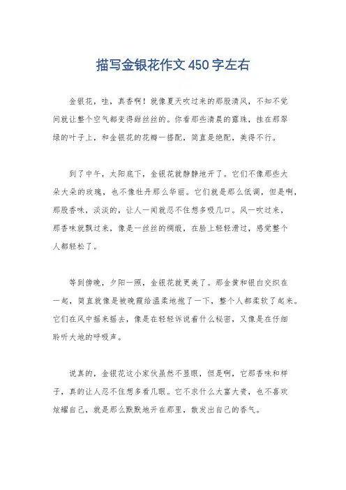 描写金银花作文450字左右