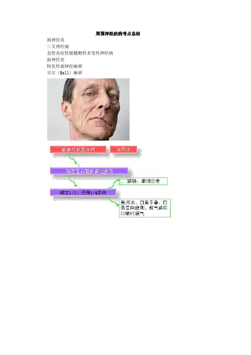 周围神经疾病考点总结
