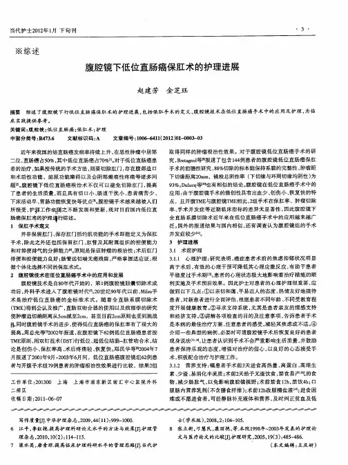 腹腔镜下低位直肠癌保肛术的护理进展