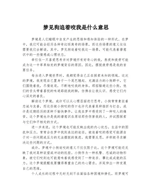 梦见狗追着咬我是什么意思