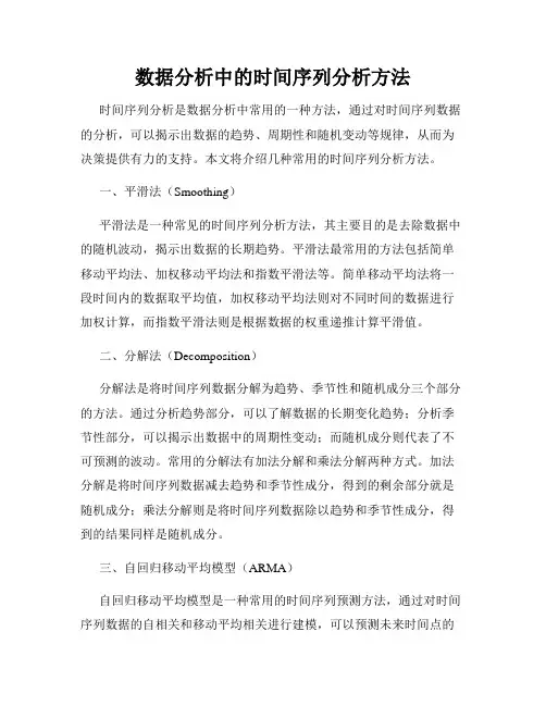 数据分析中的时间序列分析方法