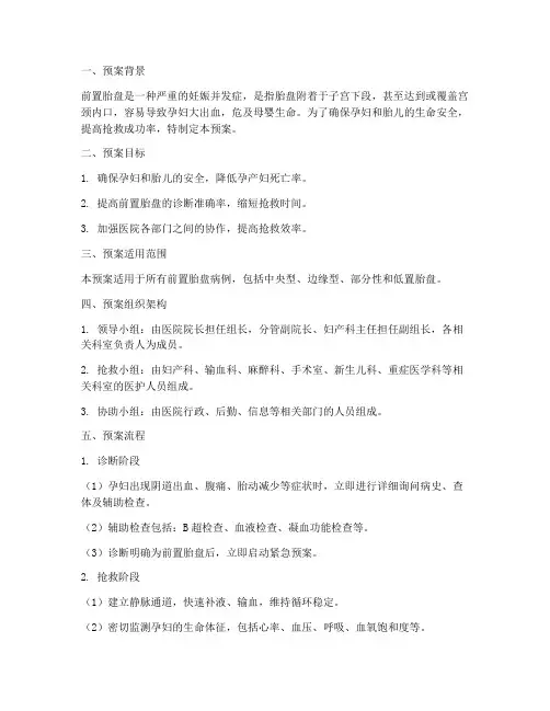 前置胎盘紧急预案流程