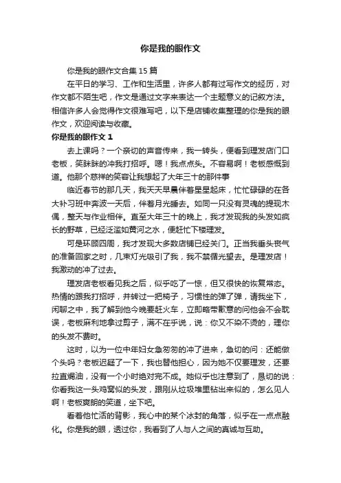 你是我的眼作文