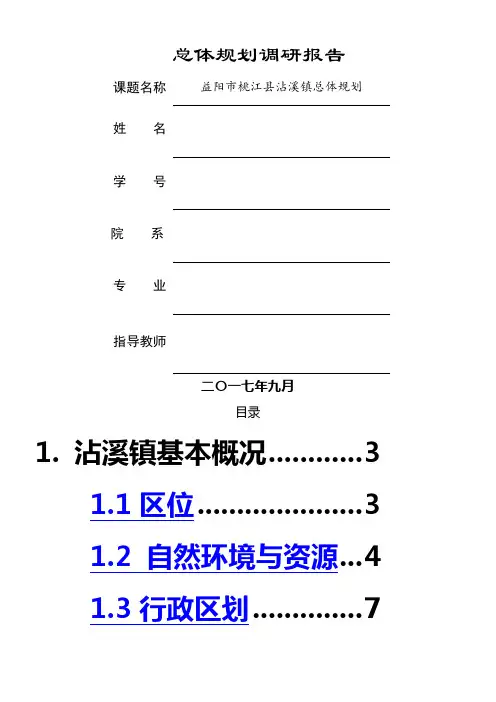 沾溪总规调研报告