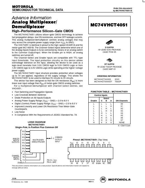 MC74VHCT1051D资料