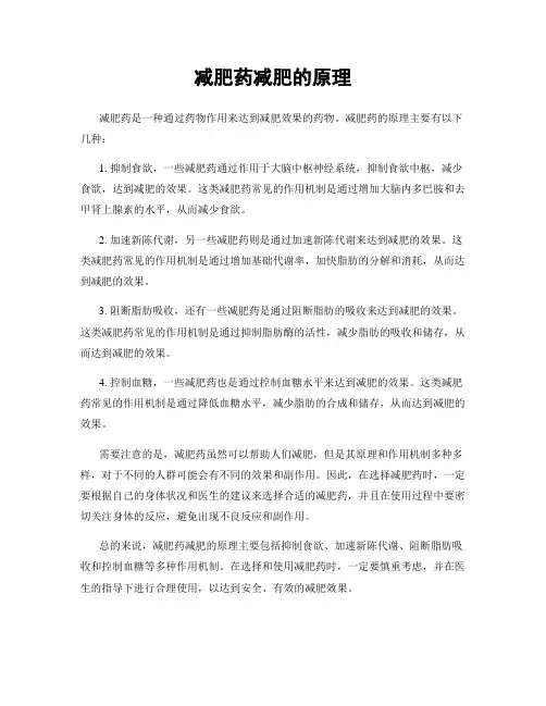 减肥药减肥的原理