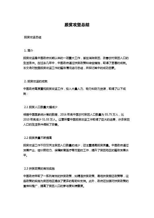 脱贫攻坚总结