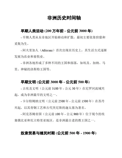 非洲历史时间轴