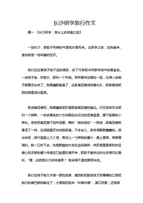 长沙研学旅行作文