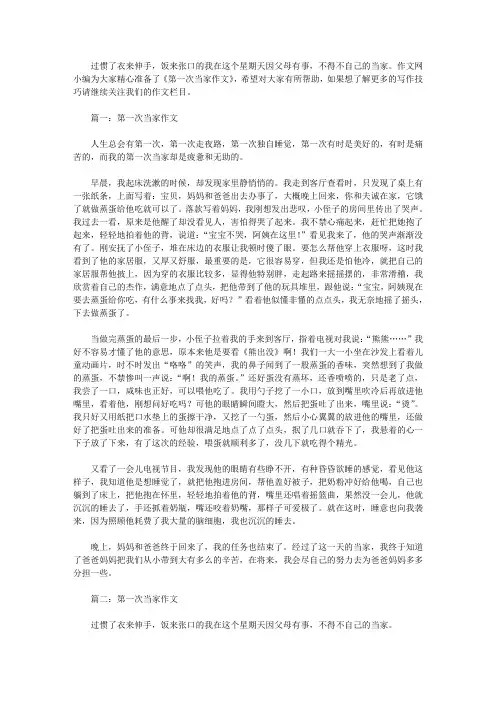 第一次当家作文
