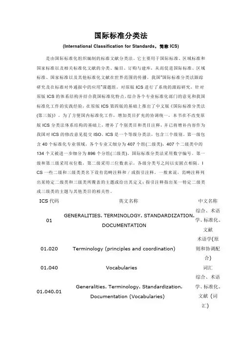 国际标准分类法