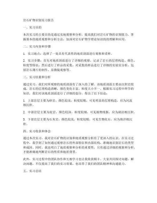 岩石矿物识别实习报告