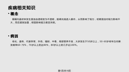 白内障护理查房PPT课件