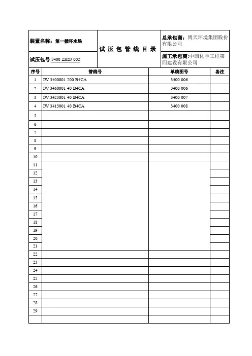 试压包管线目录