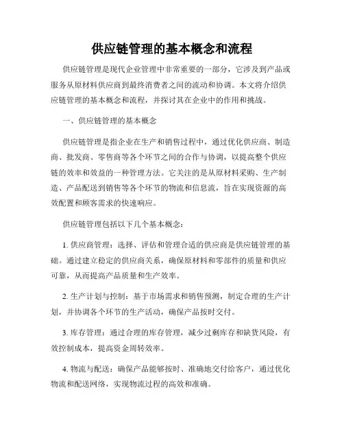 供应链管理的基本概念和流程