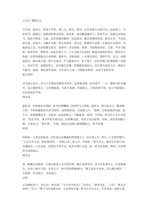 王介甫 宋名臣言行录
