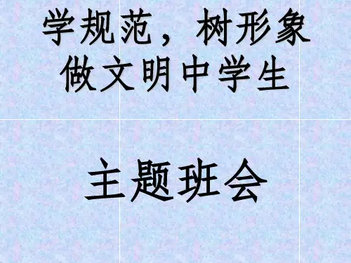 学规范树形象做文明中学生主题班会ppt课件