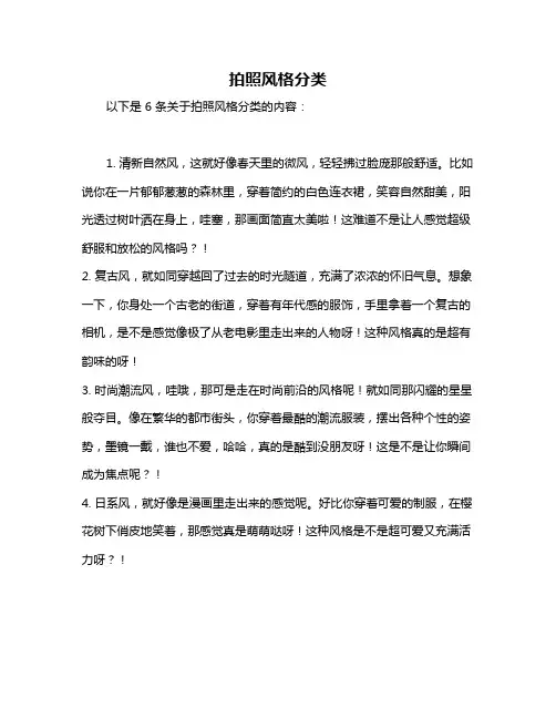 拍照风格分类