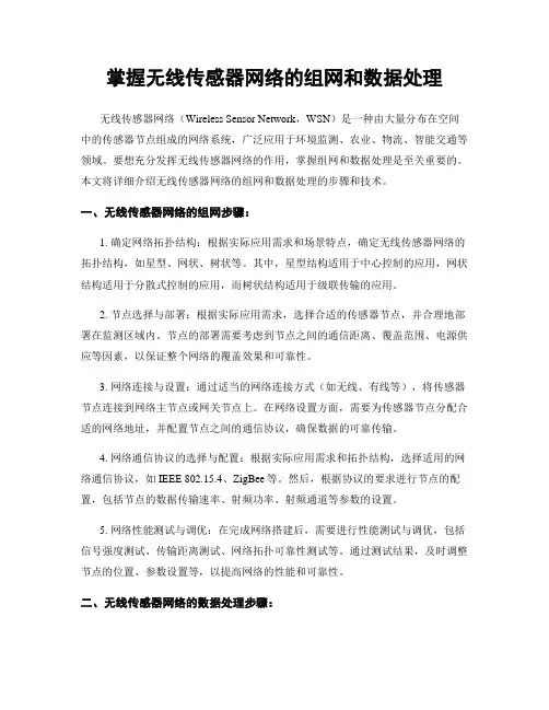 掌握无线传感器网络的组网和数据处理