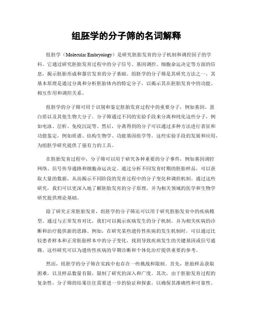 组胚学的分子筛的名词解释