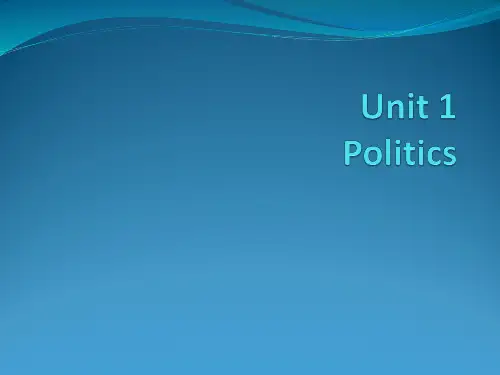 英语报刊选读unit1Politics资料