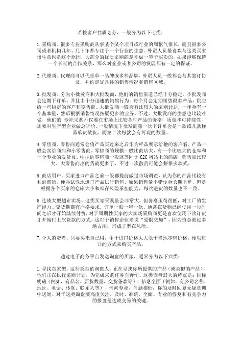 海外买家分类